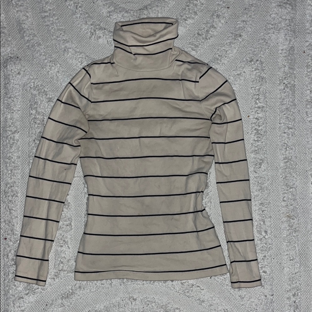 Striped Turtleneck Women's Top